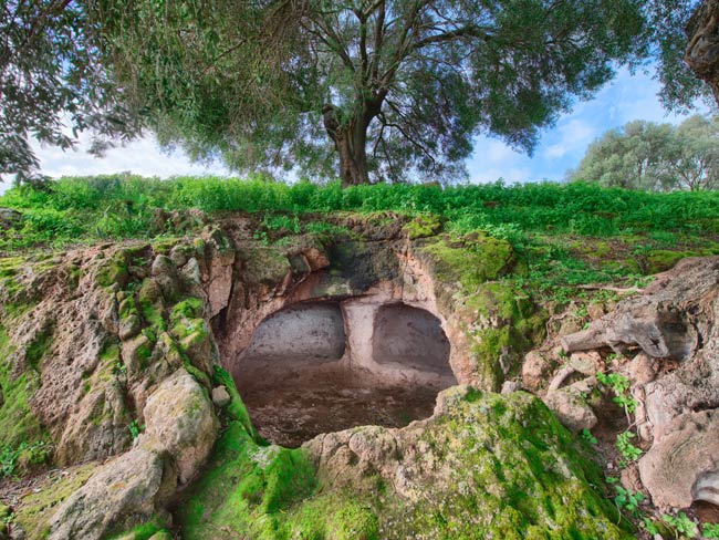 particolare dell'area archeologica di Pani Loriga a Santadi nel sud ovest Sardegna